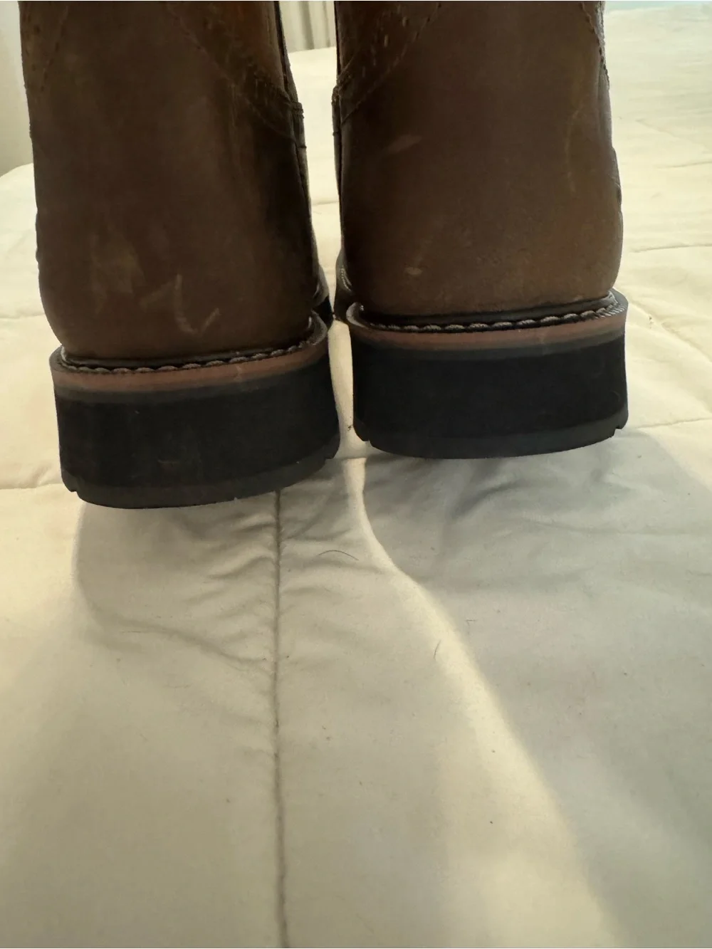 Justin Boots Two-Tone Brown Comp Toe ESD Western Work Boots